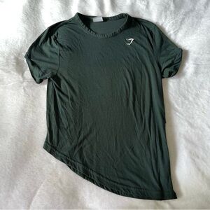 Dark Green Gymshark asymmetrical short sleeve